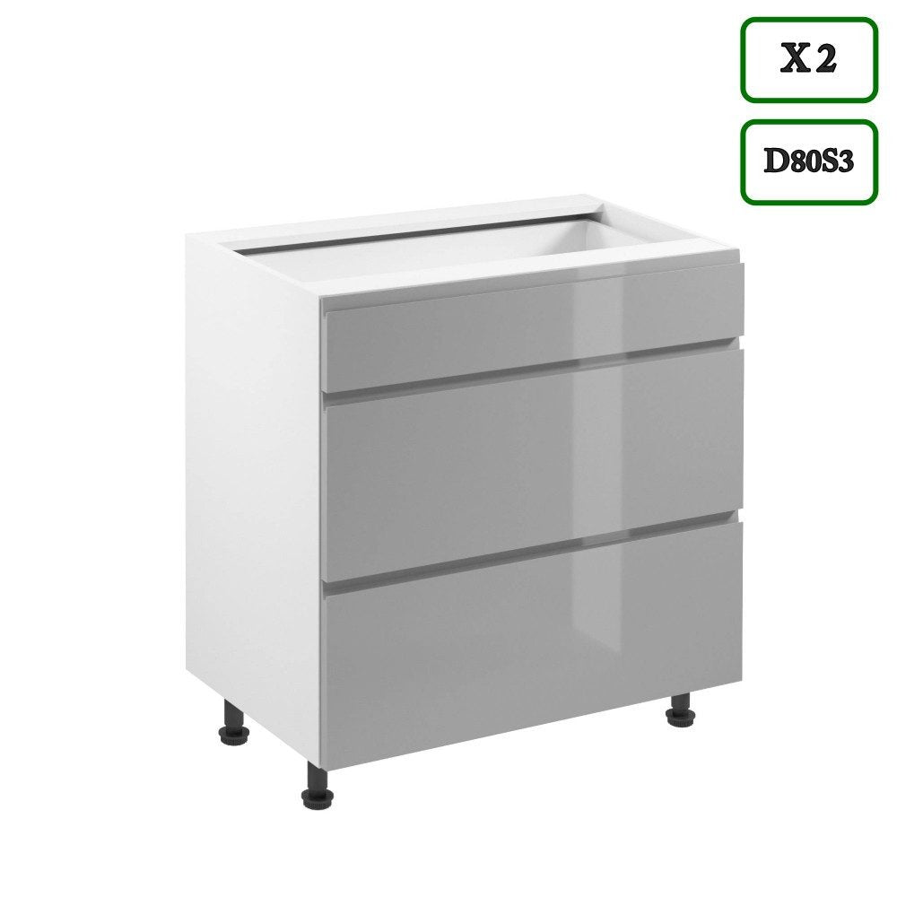 Küchenzeile - Aspen Grau - K47-G360 - ROYAL24_MARKT