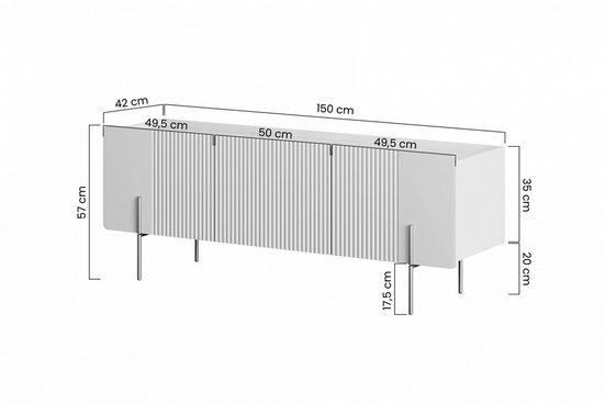 TV-Schrank 150 cm, 200 cm - MALMI - Praktisch und elegant für Ihr Zuhause.