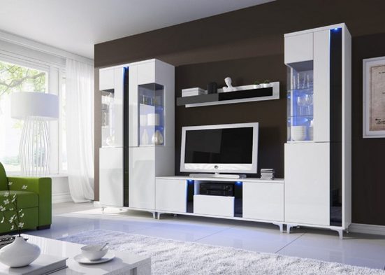 Wohnwand - Bringen Sie Eleganz in Ihren Raum, (Komplett Set, 4-St., Premium - NICEA 5) - ROYAL24_MARKT