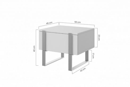 Nachtschrank 50 - X2 Stilvolles Möbelstück mit robusten Metallbeinen.