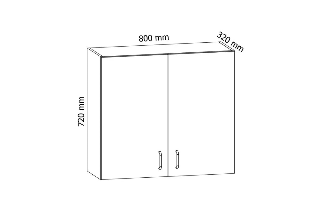 Hängeschrank 80 cm - Aspen - Ein klarer Blick auf Funktionalität und modernes Design - ROYAL24_MARKT