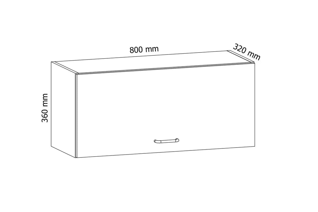 Hängeschrank 80 cm - Aspen - Bietet klare Sicht und stilvollen Stauraum für Ihre Küchenutensilien - ROYAL24_MARKT