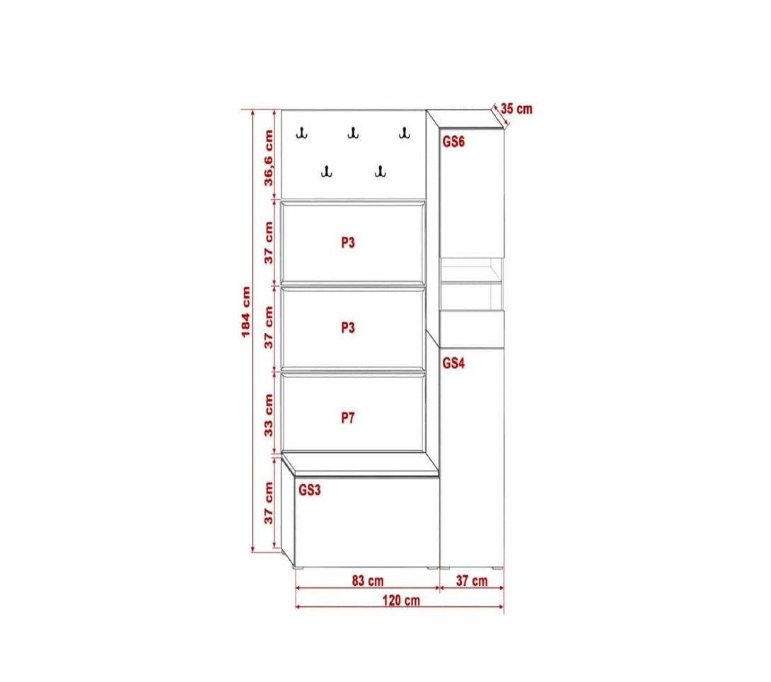 Garderobenschrank mit Beleuchtung Smart GF84