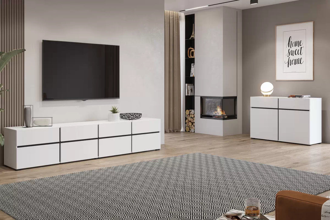 TV-Schrank - Cross - Geräumige für ordentliche Aufbewahrung und elegantes Design.