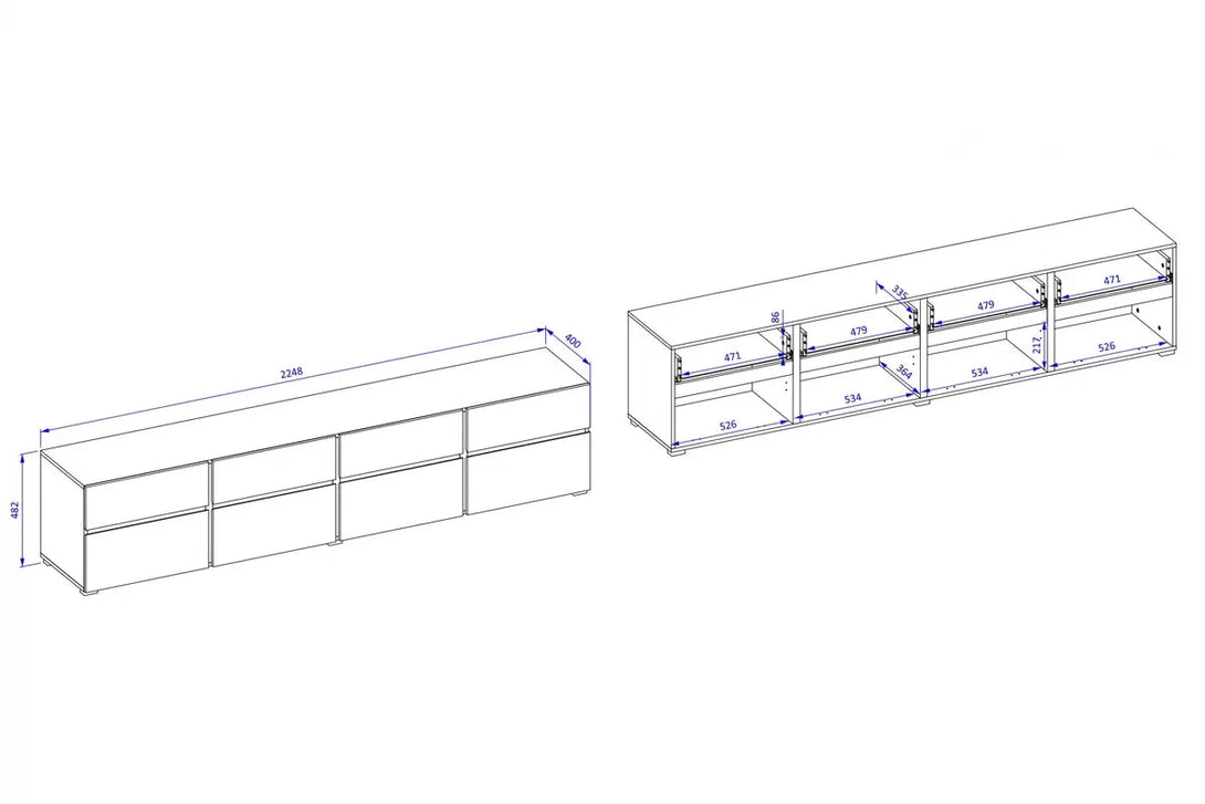 TV-Schrank - Cross - Geräumige für ordentliche Aufbewahrung und elegantes Design.