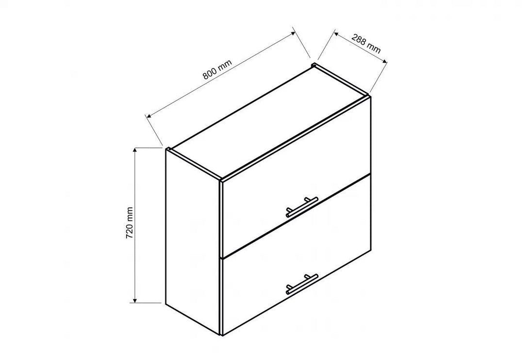 Hängeschrank  80 cm - Mina - Funktionaler für optimale Küchenorganisation. - ROYAL24_MARKT