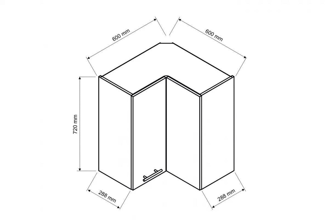 Eckhängeschrank 60 cm - Mina - Praktischer für optimale Raumnutzung. - ROYAL24_MARKT