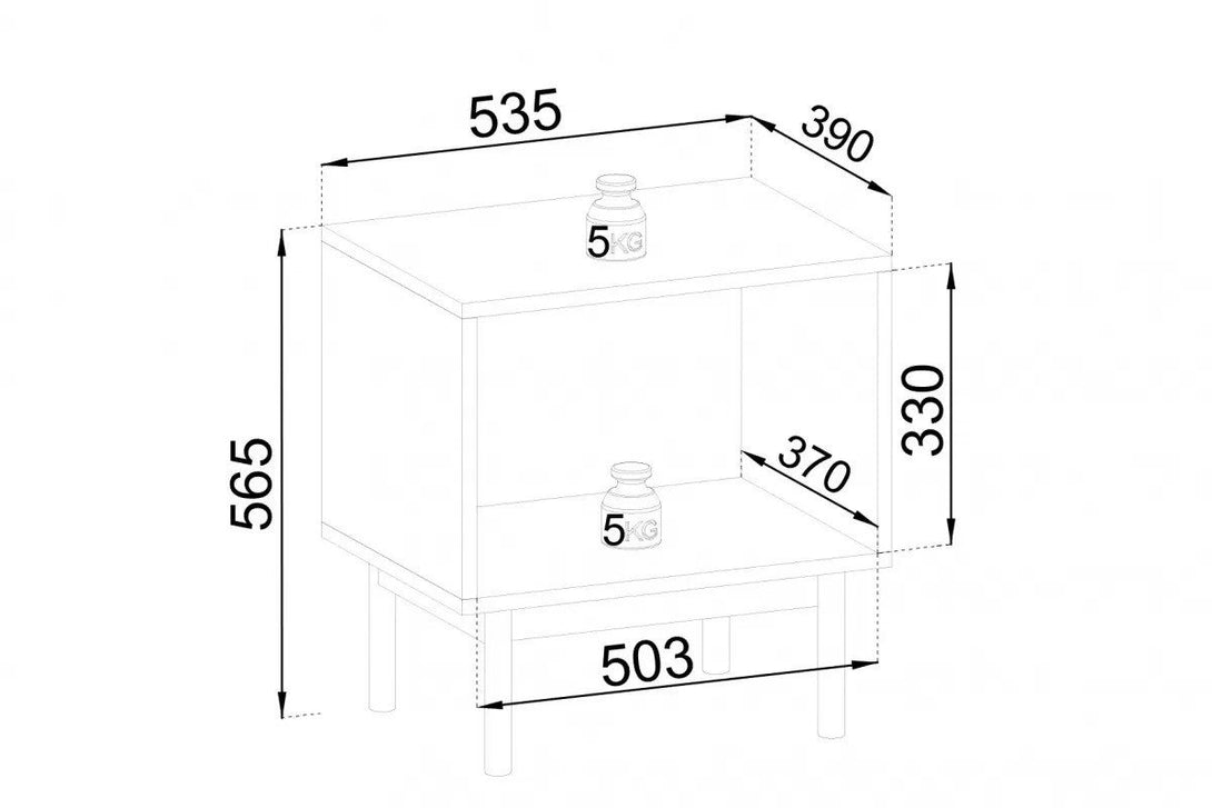 Nachttisch -  Jolinio - Elegantes Design und aus hochwertigen Holzmaterialien gefertigt.