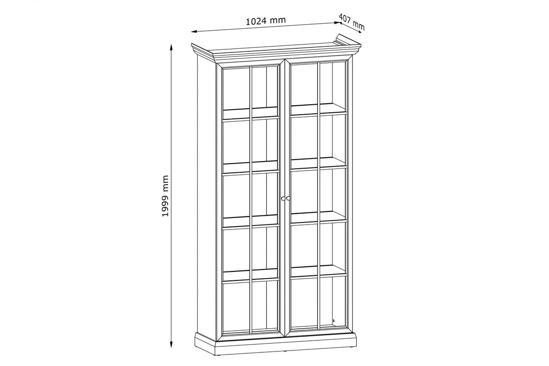 Vitrine - Lucca - Elegante Vitrine mit LED-Beleuchtung.