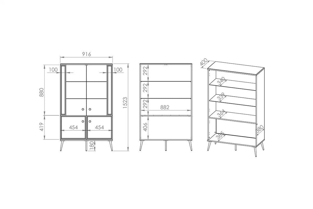 Vitrine - Riomi - Stilvolle Vitrine für Ihr Wohnzimmer. - ROYAL24_MARKT