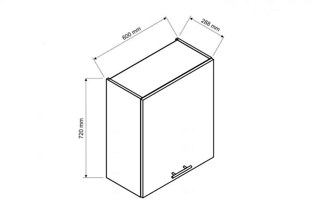 Hängeschrank  60 cm - Mina - Kompakter für platzsparende Aufbewahrung. - ROYAL24_MARKT