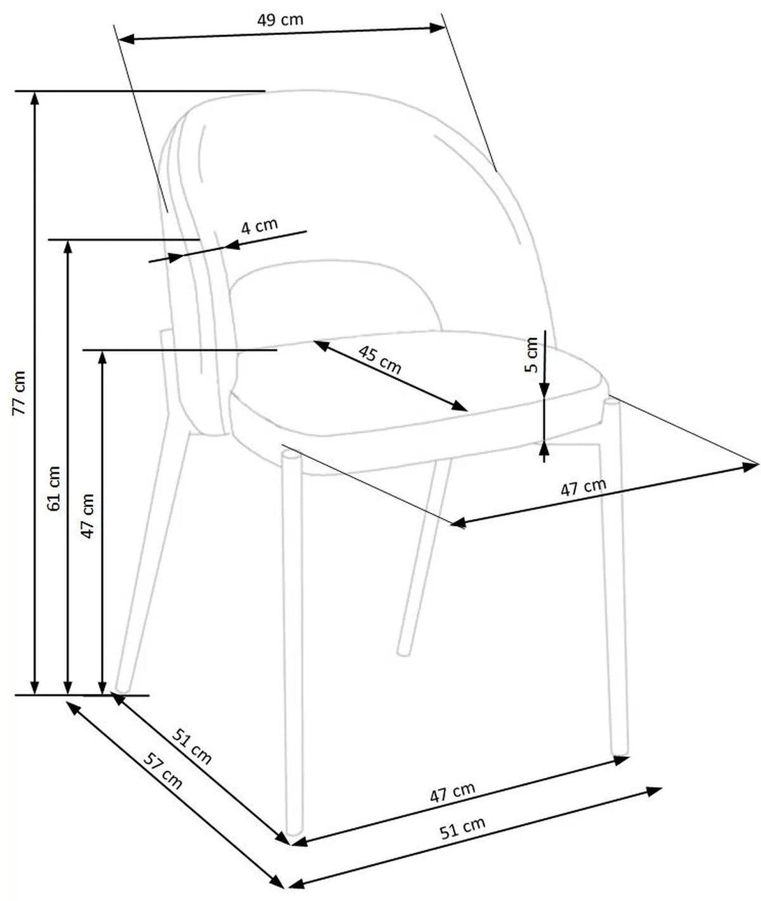 Stuhl - K373 - Praktischer für flexible Nutzung und platzsparende Lösungen.