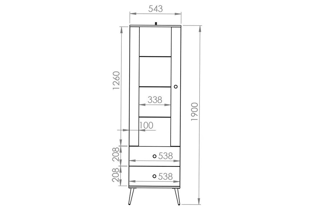 Vitrine - Naemo - Praktische Vitrine mit Glasfronten. - ROYAL24_MARKT
