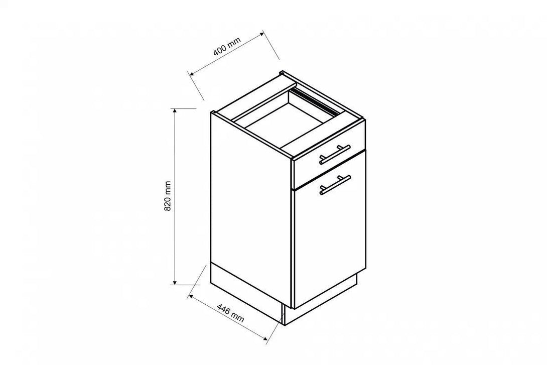 Unterschrank 40 cm  - Mina - Praktischer Unterschrank für Küchenbereich. - ROYAL24_MARKT