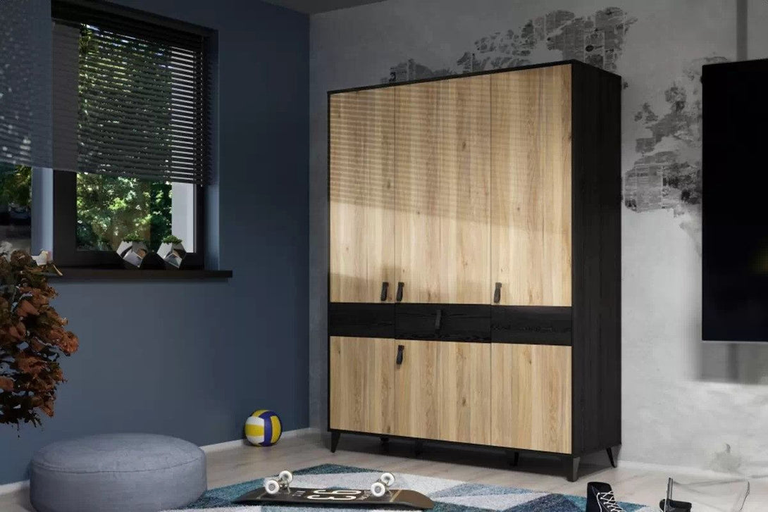 Kleiderschrank - Lya - Eleganter Kleiderschrank im minimalistischen Design. - ROYAL24_MARKT