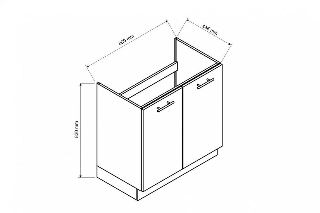 Unterschrank 80 cm - Mina - Vielseitiger Unterschrank für Aufbewahrung. - ROYAL24_MARKT