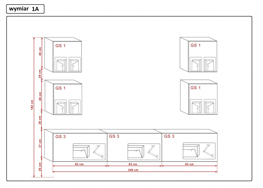 Wohnwand Wohnwand Zeitgemäßes Design in Premium-Qualität - Komplett Set, 7-St