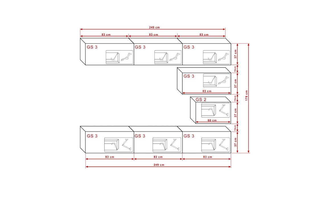 Wohnwand - Premium Material für dein Wohnzimmer - Elegantes Design - Qualität und Innovation